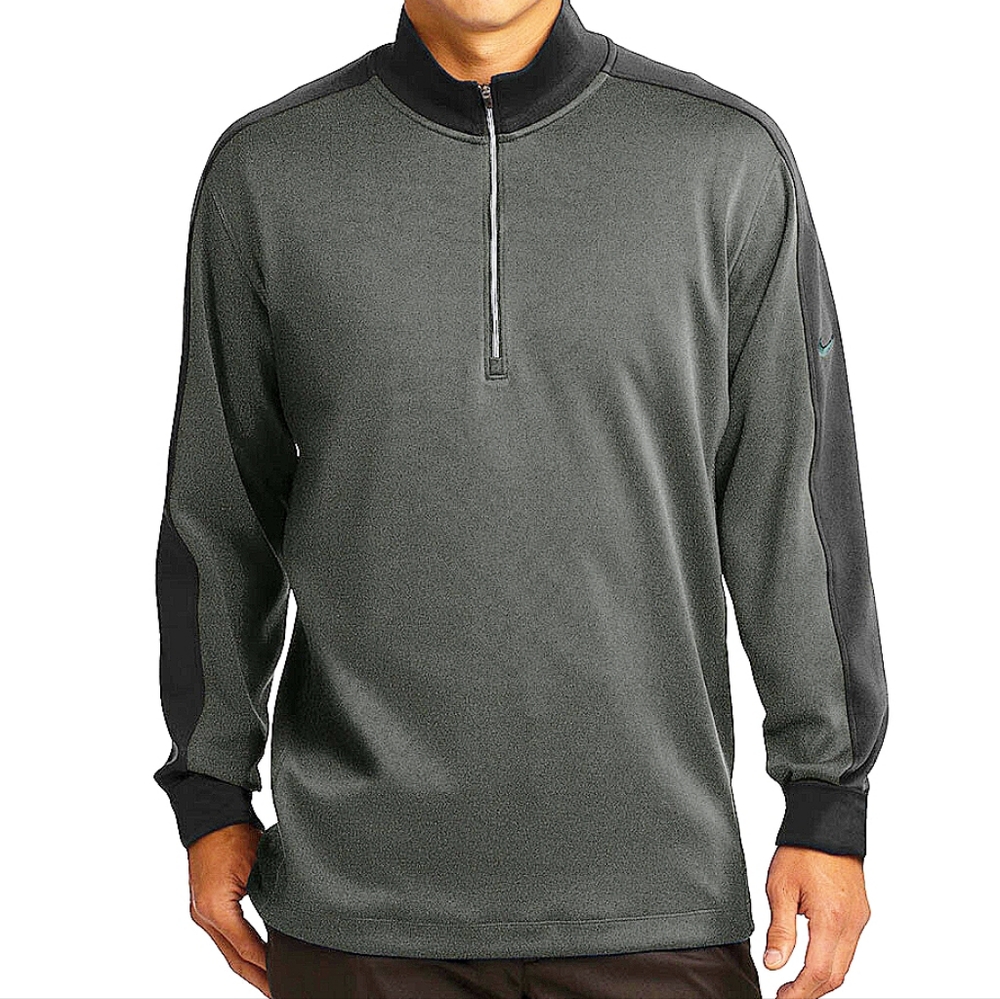 NIKE GOLF MEN'S 2XL 1/2 ZIP DRI-FIT PULLOVER 578673-032 BLACK HEATHER